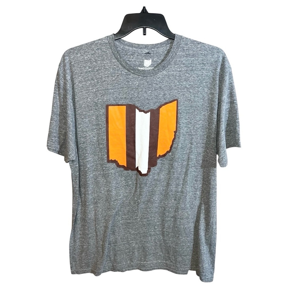 Ohio Clothing Shirt Men’s Size 2XL Heather Grey Orange Graphic Short Sleeve